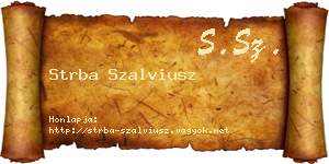 Strba Szalviusz névjegykártya